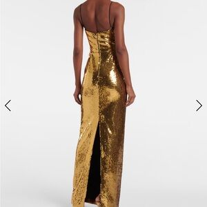Rebecca Vallance Gold Sequin Maxi Dress